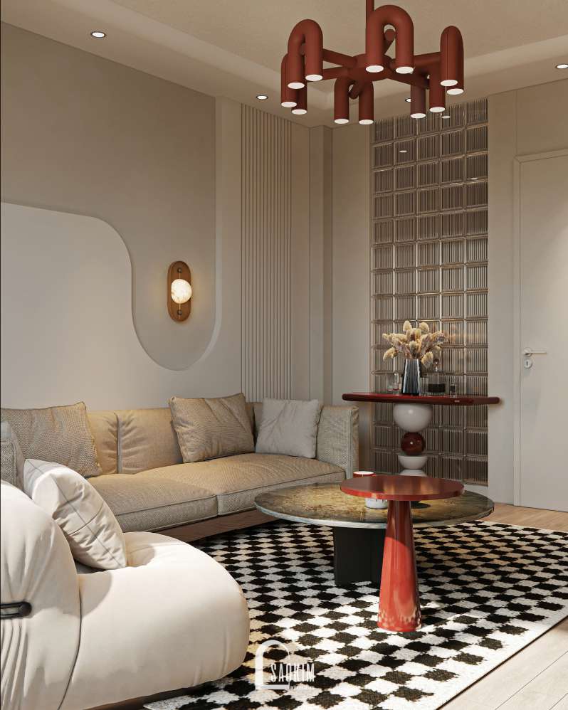 Thiết kế phòng khách liền kề Lộc Ninh Singashine phong cách Modern Eclectic kết hợp Mid-century - Khi Không Gian Sống Trở Thành Tuyên Ngôn Cá Tính